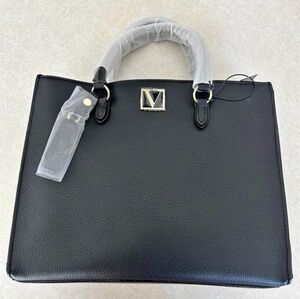 Victoria Secret Black Leather Crossbody Satchel Bag